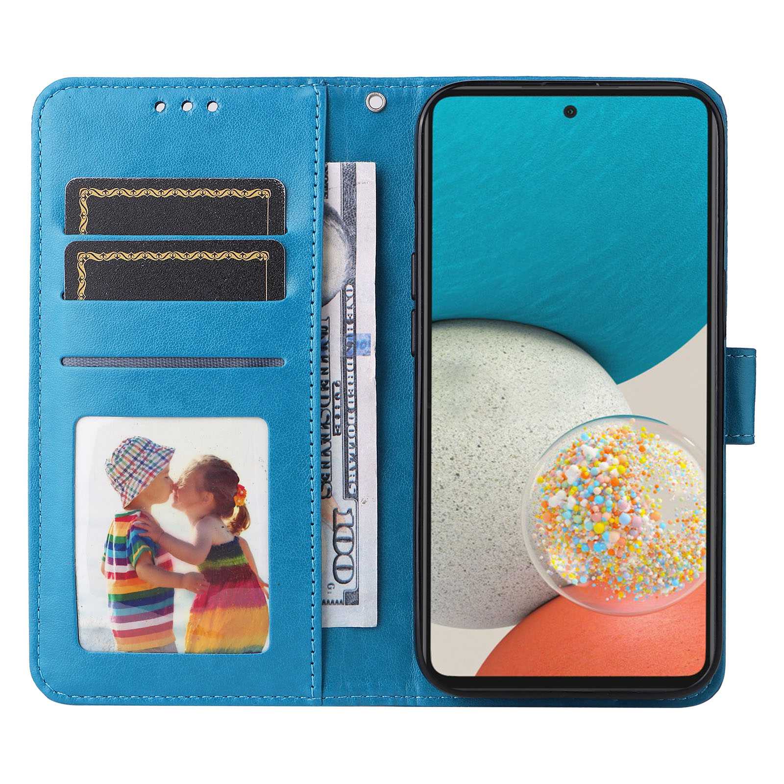 For Samsung Galaxy A53 5G Sunflower Imprinted Magnetic Closure Phone Case PU Leather Stand Flip Wallet Cover with Wrist Strap Blue
For Samsung Galaxy A53 5G Sunflower Imprinted Magnetic Closure Phone Case PU Leather Stand Flip Wallet Cover with Wrist Strap Blue