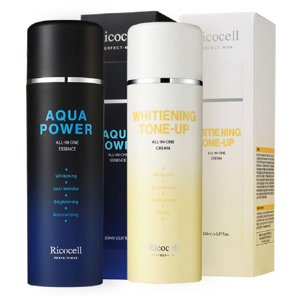 Ricocell Perfect Men Aqua Power All-in-One Essence 150ml+Whitening Tone-up All-in-one Cream 150ML
Ricocell Perfect Men Aqua Power All-in-One Essence 150ml+Whitening Tone-up All-in-one Cream 150ML