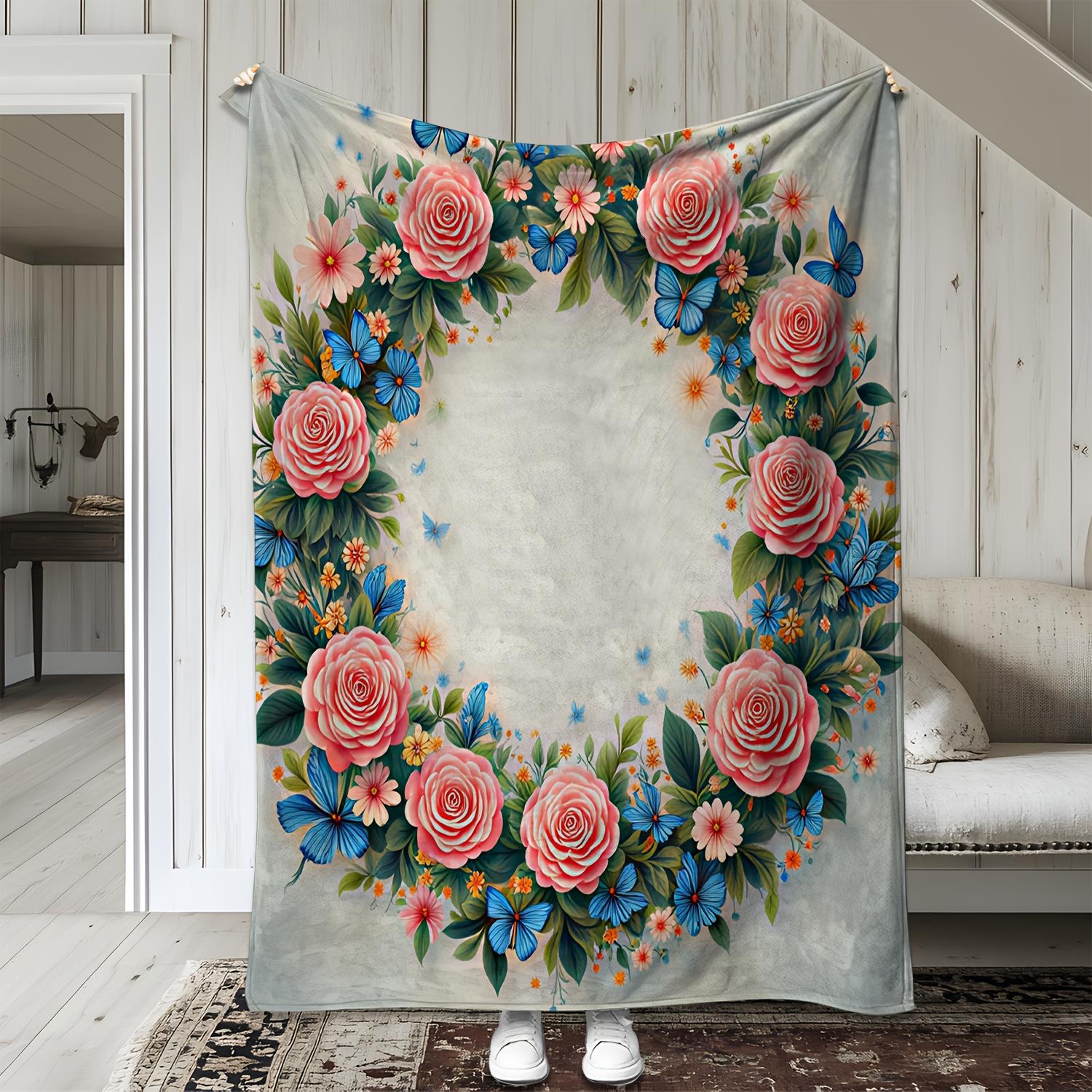 Vintage Floral Throw Blanket - Soft Flannel All-Season Couch Bed Sofa Cover - Elegant Home Decor in Pink, Blue, Green, Beige, Wh 75x90cm
Vintage Floral Throw Blanket - Soft Flannel All-Season Couch Bed Sofa Cover - Elegant Home Decor in Pink, Blue, Green, Beige, Wh 75x90cm