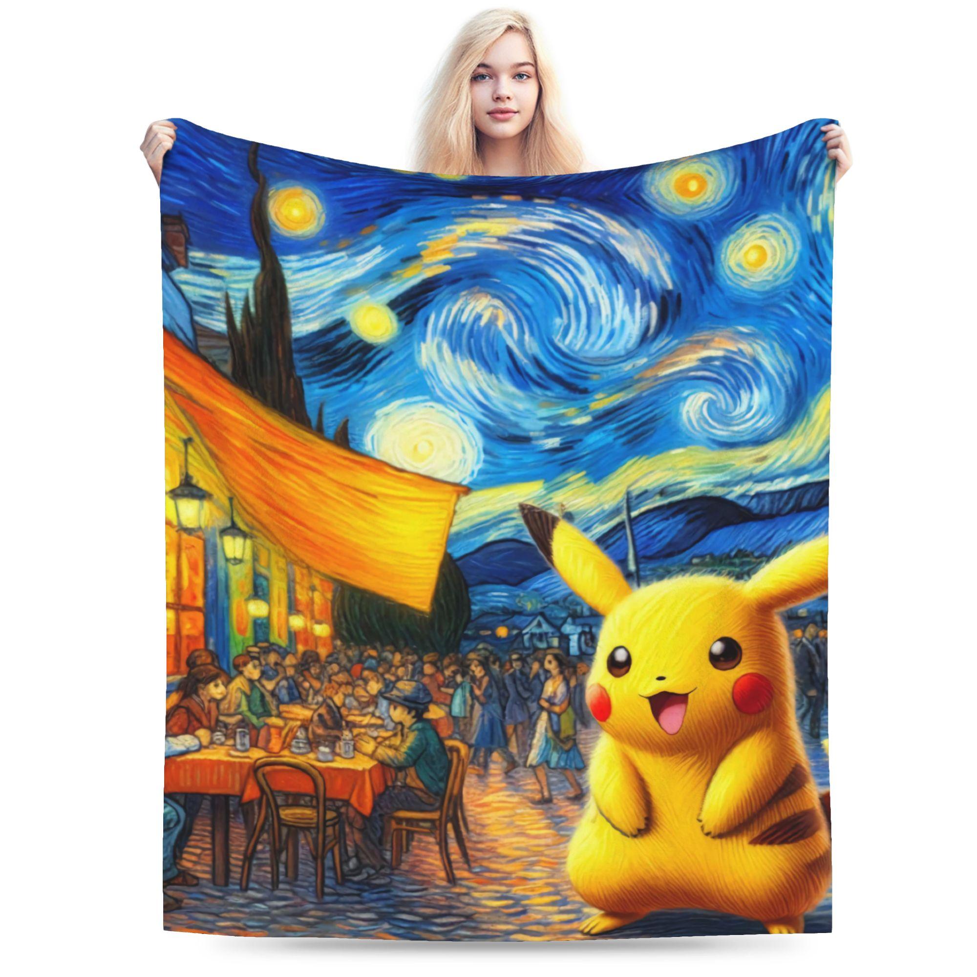 Pokemon Pikachu Flannel Blanket Winter Van Goghs oil painting style Warm Soft Throw Blanket for Fluffy Bedspread Sofa Bed Cover 75x100cm
Pokemon Pikachu Flannel Blanket Winter Van Goghs oil painting style Warm Soft Throw Blanket for Fluffy Bedspread Sofa Bed Cover 75x100cm