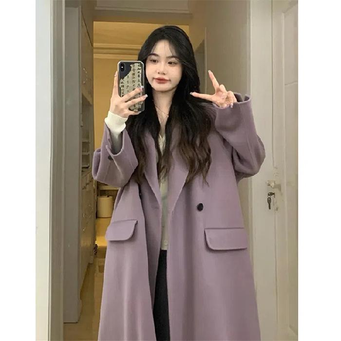 Women s Purple Woolen Coat, 2022 Autumn/Winter Korean Hepburn Style, Petite Medium-Length with Spandex S фиолетовый
Women s Purple Woolen Coat, 2022 Autumn/Winter Korean Hepburn Style, Petite Medium-Length with Spandex S фиолетовый