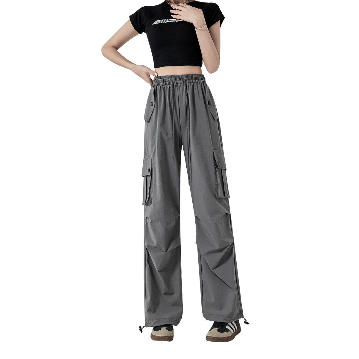 Gray Ice Silk Wide-leg Pants for Women In Summer Thin American Retro Quick-drying Sweatpants High Waist Casual Straight-leg Work Pants S
Gray Ice Silk Wide-leg Pants for Women In Summer Thin American Retro Quick-drying Sweatpants High Waist Casual Straight-leg Work Pants S