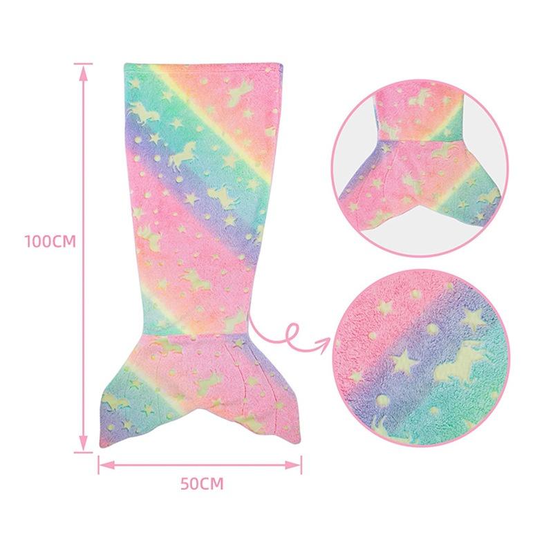 Glow-in-the-dark Mermaid Blanket Children Sleeping Nap Blanket Warm Autumn and Winter TV Blanket Lazy Blanket 100x50cm
Glow-in-the-dark Mermaid Blanket Children Sleeping Nap Blanket Warm Autumn and Winter TV Blanket Lazy Blanket 100x50cm