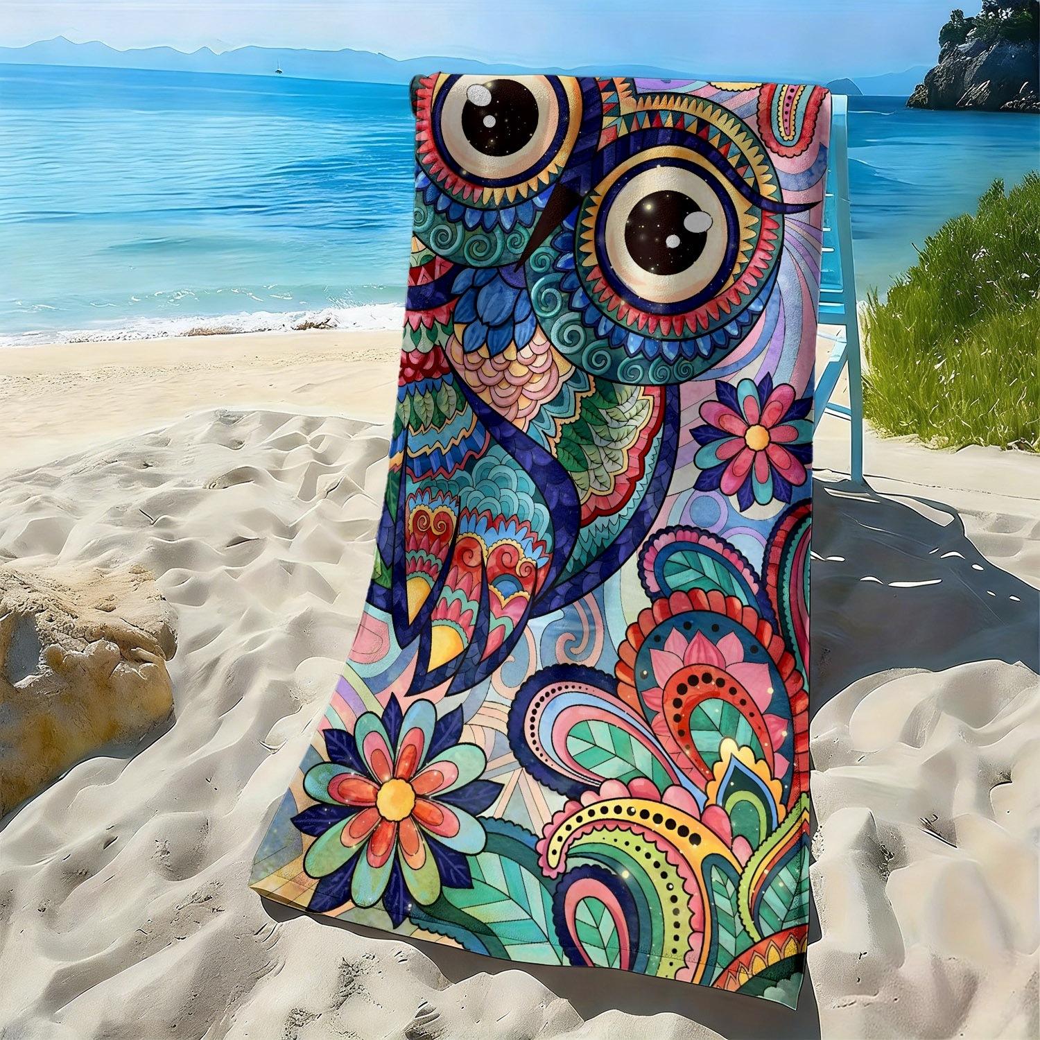 Cartoon-colored owl with floral pattern polyester microfiber beach towel is highly absorbent, suitable swimming beach outings W30*H60(CM)
Cartoon-colored owl with floral pattern polyester microfiber beach towel is highly absorbent, suitable swimming beach outings W30*H60(CM)