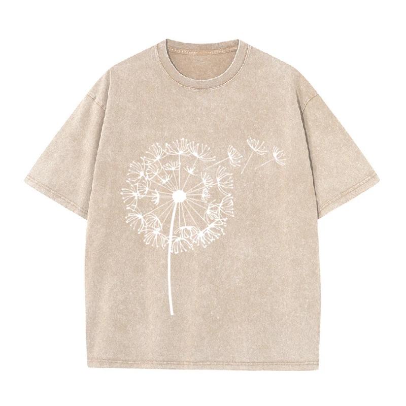Dandelion Print Vintage Washed Brown T Shirt Casual Minimalist Streetwear Tee S
Dandelion Print Vintage Washed Brown T Shirt Casual Minimalist Streetwear Tee S