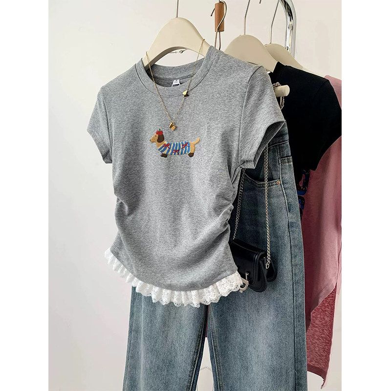 150kg Plus-Size Women s Clothing 2026 Summer New Style Waist-Cinching Pleated Niche Pure Cotton Short-Sleeve T-Shirt 200 Loose Top Gray (Puppy Lace) 2XL(70-80kg)
150kg Plus-Size Women s Clothing 2026 Summer New Style Waist-Cinching Pleated Niche Pure Cotton Short-Sleeve T-Shirt 200 Loose Top Gray (Puppy Lace) 2XL(70-80kg)