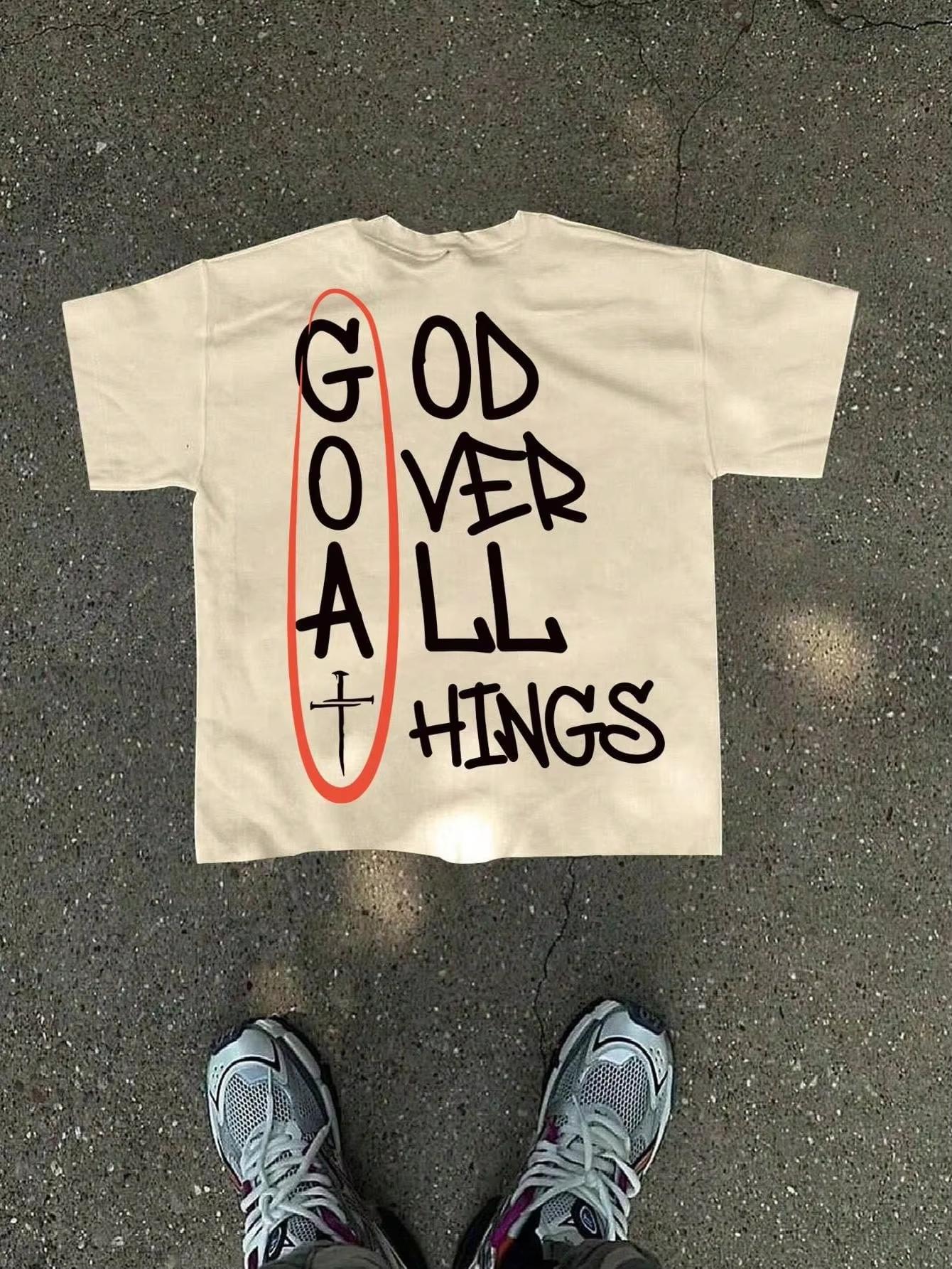 God Over All Things T-Shirt Summer Men s Christian Faith Graphic Tee Cross Print Streetwear Short Sleeve Oversized Casual Top S разноцветный
God Over All Things T-Shirt Summer Men s Christian Faith Graphic Tee Cross Print Streetwear Short Sleeve Oversized Casual Top S разноцветный