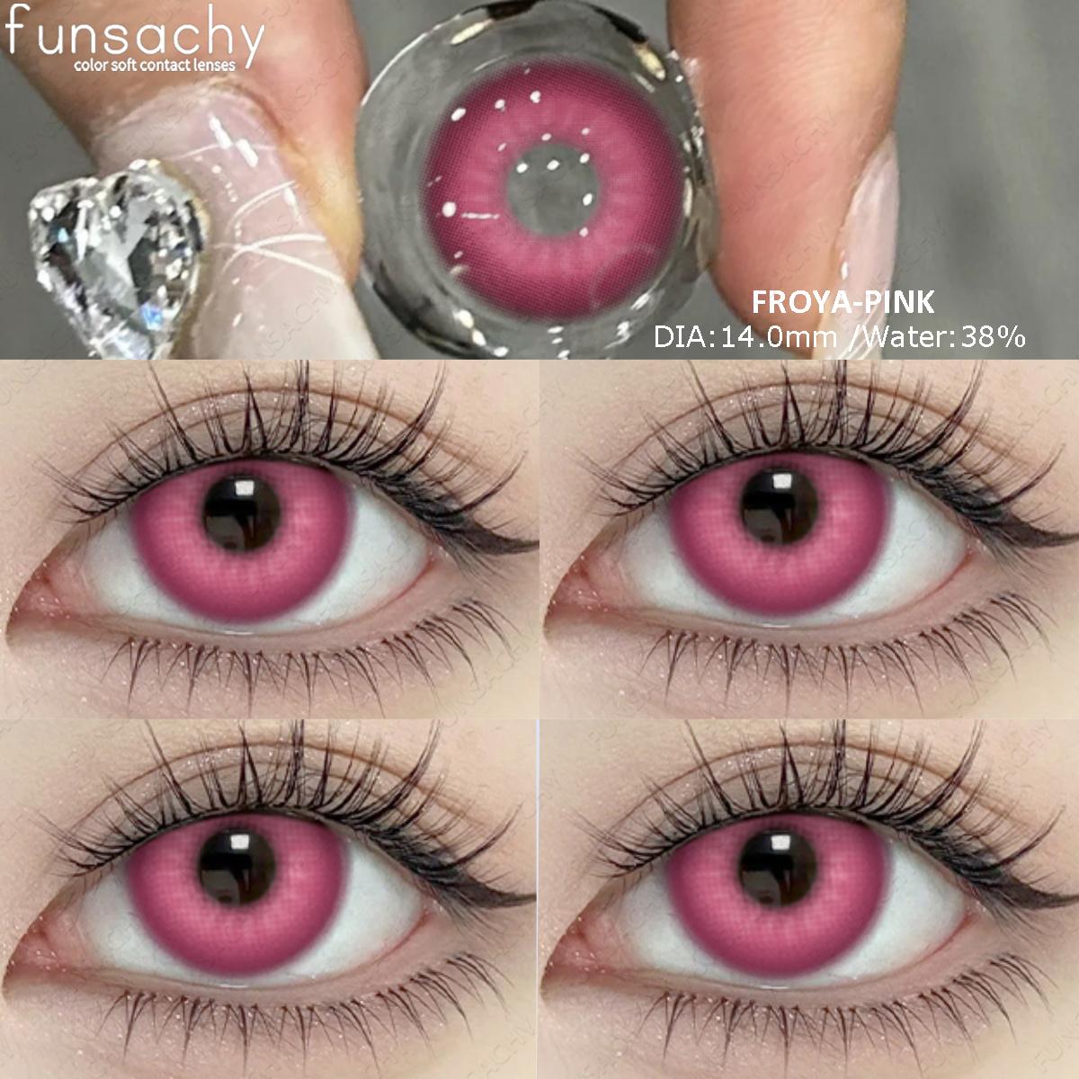 FUNSACHY Аниме Цветные Контактные Линзы Для Глаз Косплей Цветные Линзы Синие Сумасшедшие Линзы Хэллоуин Красота Макияж Глаз Линзы 1 Пара