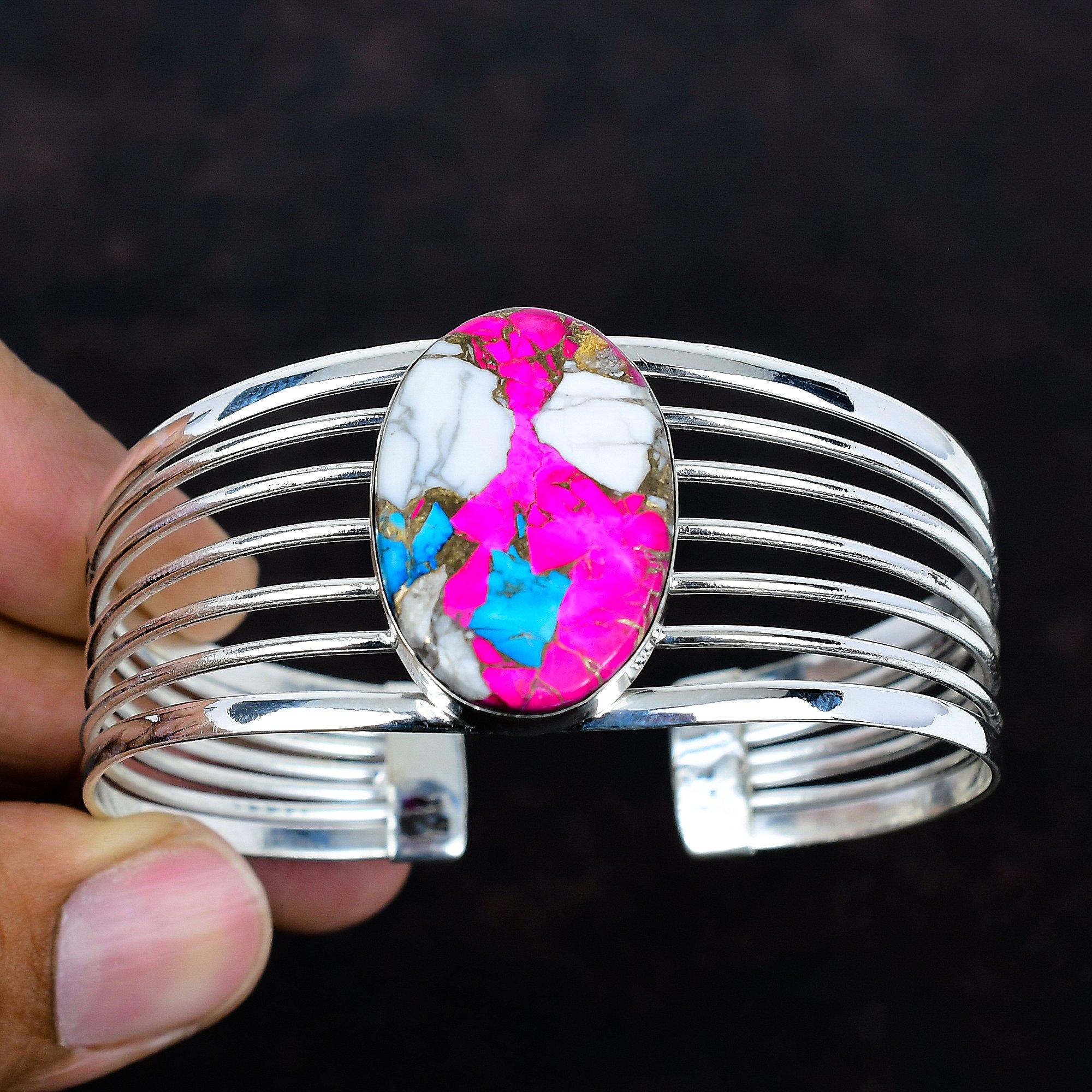 Cotton candy turquoise cuff bracelet 925 sterling silver bangle gemstone adjustable cuff bracelet amazing handmade jewelry engagement gifts Adjustable
Cotton candy turquoise cuff bracelet 925 sterling silver bangle gemstone adjustable cuff bracelet amazing handmade jewelry engagement gifts Adjustable