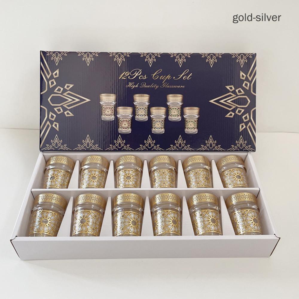 Middle East gold stamping glass teacup, Restaurant coffee cup, Home Decor Table Serving, Moroccan Glass Tea Cup, 12-piece/set 101-200ml
Middle East gold stamping glass teacup, Restaurant coffee cup, Home Decor Table Serving, Moroccan Glass Tea Cup, 12-piece/set 101-200ml