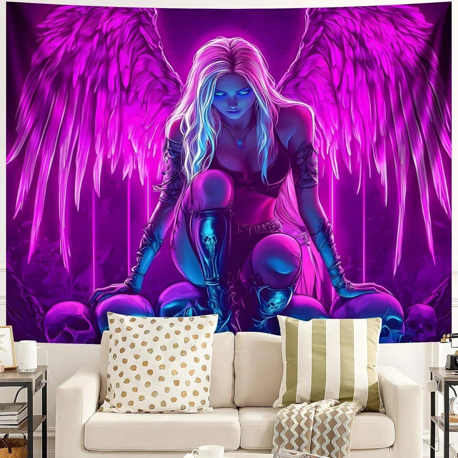 Blacklight TapestryWingTapestry Living Room Bedroom Backdrop Lightweight Leisure Blanket Home Décor Art Wall Hanging Gifts 74x94cm(29x37in)
Blacklight TapestryWingTapestry Living Room Bedroom Backdrop Lightweight Leisure Blanket Home Décor Art Wall Hanging Gifts 74x94cm(29x37in)