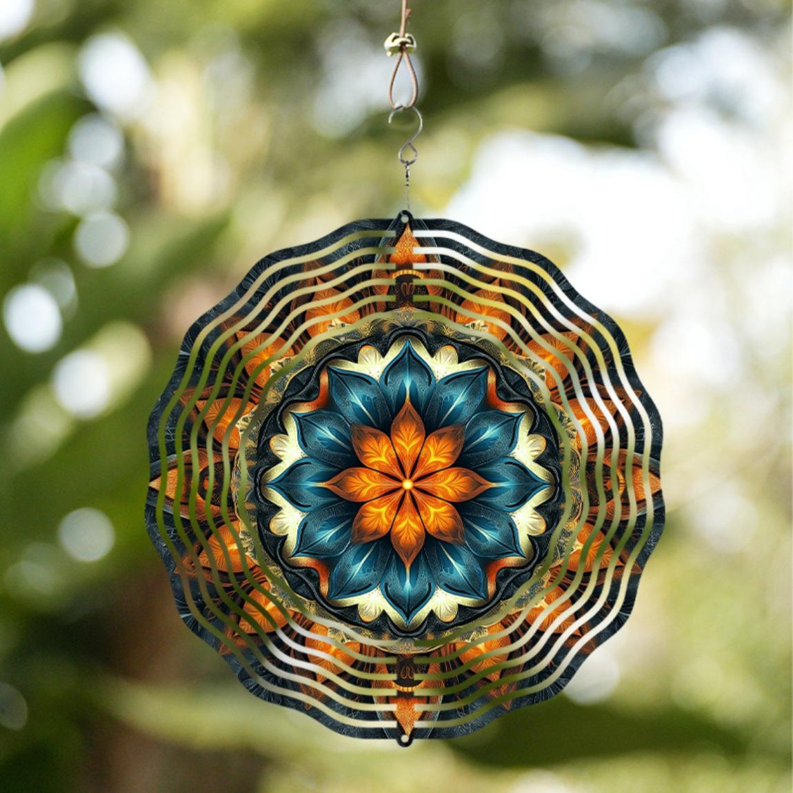 10 Inch Hanging Wind Chime with Mandala Flower Pattern Dynamic Art Design 360 Degree Hook for Spring Summer Balcony Lawn Decor High Taste Gift 01A
10 Inch Hanging Wind Chime with Mandala Flower Pattern Dynamic Art Design 360 Degree Hook for Spring Summer Balcony Lawn Decor High Taste Gift 01A