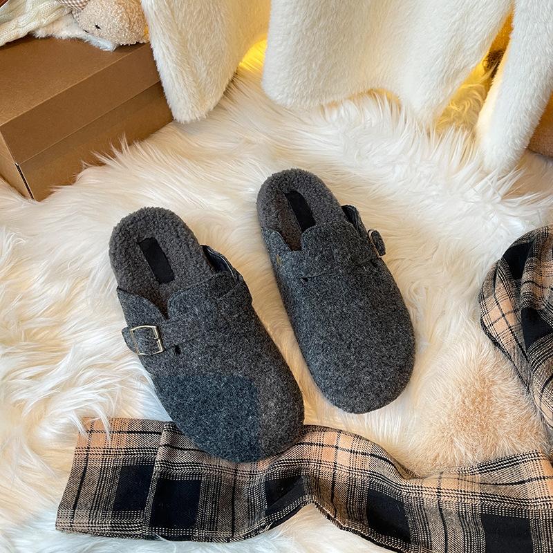Wool version thick bottom velvet warm bag head fluffy half slippers women wear winter one pedal retro 35
Wool version thick bottom velvet warm bag head fluffy half slippers women wear winter one pedal retro 35