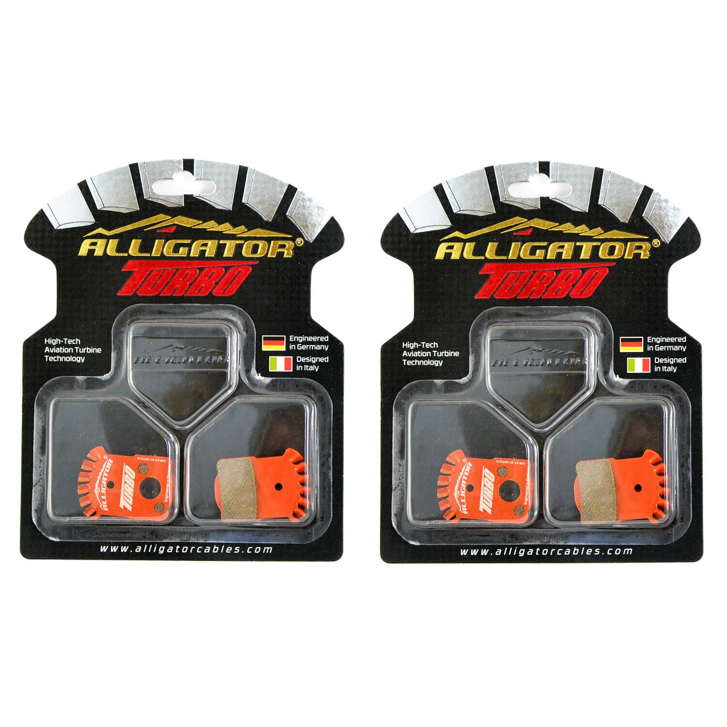 Alligator Turbo Disc Brake Pads For MAGURA MT2/MT4/MT6/MT8/MT4E, 2 pack, AR2435
Alligator Turbo Disc Brake Pads For MAGURA MT2/MT4/MT6/MT8/MT4E, 2 pack, AR2435