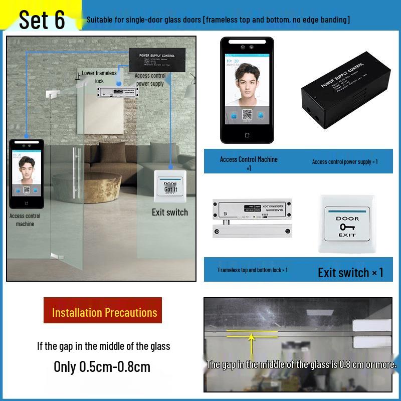 WiFi Facial Access Control & Time Attendance System CN plug (adapter included)
WiFi Facial Access Control & Time Attendance System CN plug (adapter included)