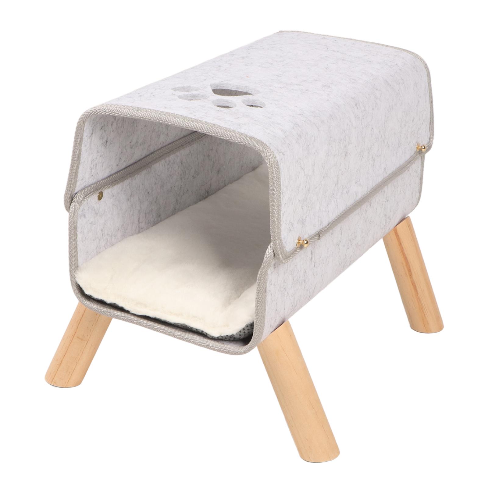 Cat Tunnel Bed All Seasons Warm Comfortable Kitten Felt Tunnel Bed with Wooden Legs for Cats
Cat Tunnel Bed All Seasons Warm Comfortable Kitten Felt Tunnel Bed with Wooden Legs for Cats