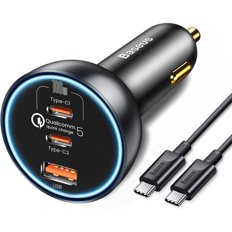 Автомобильное зарядное устройство Baseus 160 Вт USB C, автомобильное зарядное устройство типа C, 3-портовый адаптер для зарядного устройства телефона для iPhone, Samsung, iPad
Автомобильное зарядное устройство Baseus 160 Вт USB C, автомобильное зарядное устройство типа C, 3-портовый адаптер для зарядного устройства телефона для iPhone, Samsung, iPad