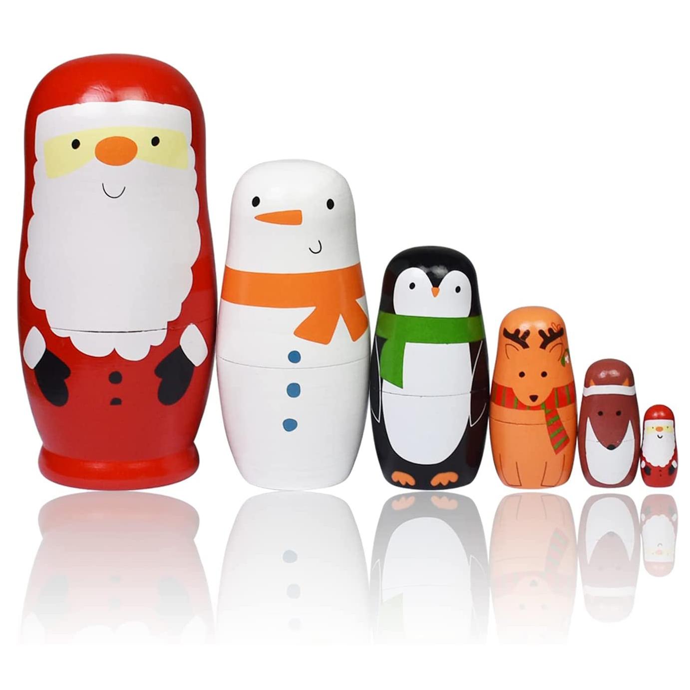 Матрешки Рождественские русские матрешки для детей Деревянный вложенный набор из 6 предметов Игрушки ручной работы для детей Рождественский подарок на день рождения 16x7x7cm
Матрешки Рождественские русские матрешки для детей Деревянный вложенный набор из 6 предметов Игрушки ручной работы для детей Рождественский подарок на день рождения 16x7x7cm