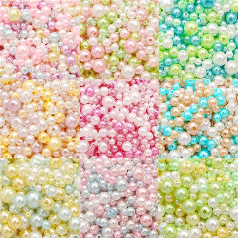 Iridescent ABS Imitation Pearl Round Beads for DIY Decoration and Macaron Makeup Box Filling 3-8mm diameter, 1mm hole, 10g/bag (~150 beads)
Iridescent ABS Imitation Pearl Round Beads for DIY Decoration and Macaron Makeup Box Filling 3-8mm diameter, 1mm hole, 10g/bag (~150 beads)