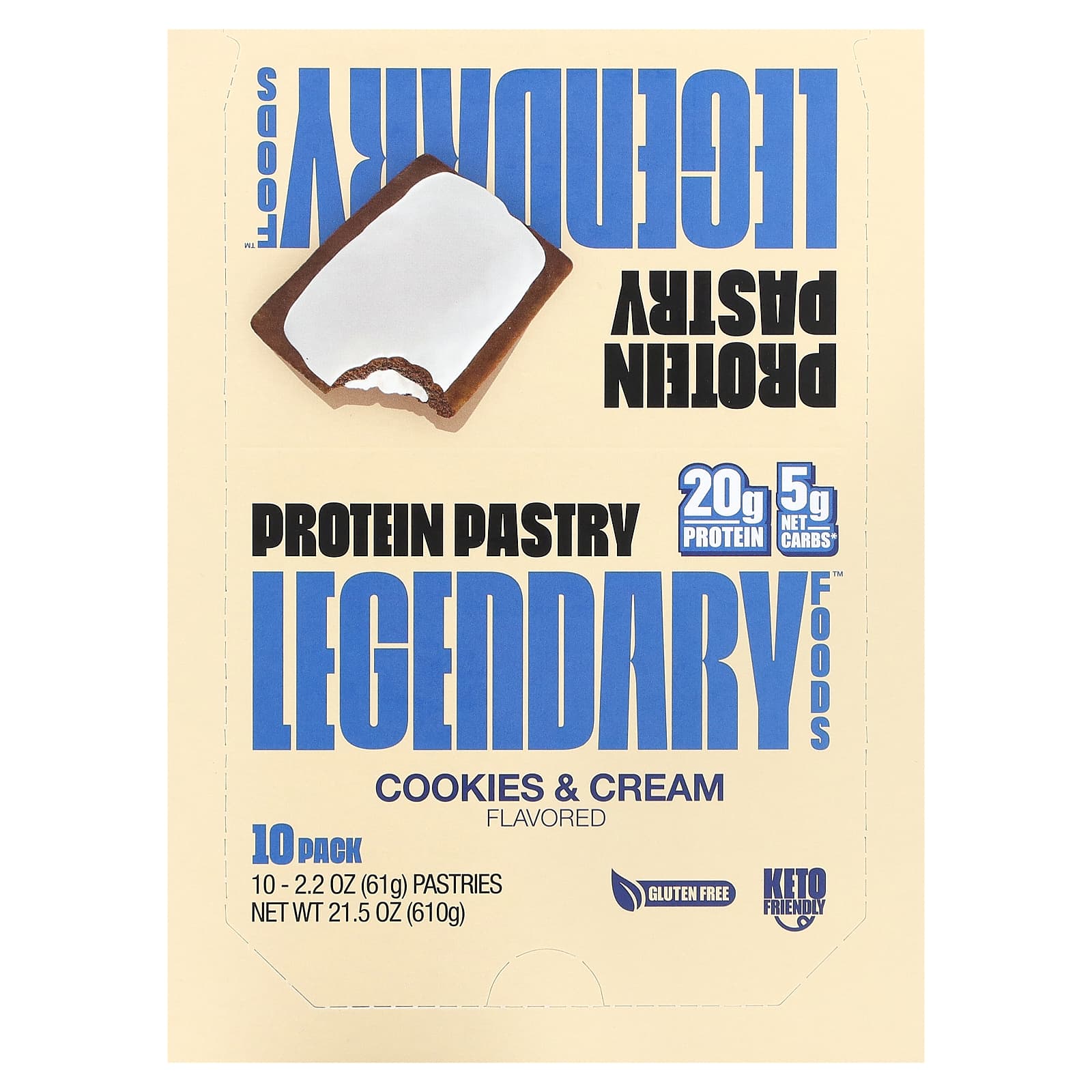 Legendary Foods, Протеїнова випічка, Печиво та крем, 10 тістечок, 2,2 унції (61 г) Кожен
Legendary Foods, Протеїнова випічка, Печиво та крем, 10 тістечок, 2,2 унції (61 г) Кожен