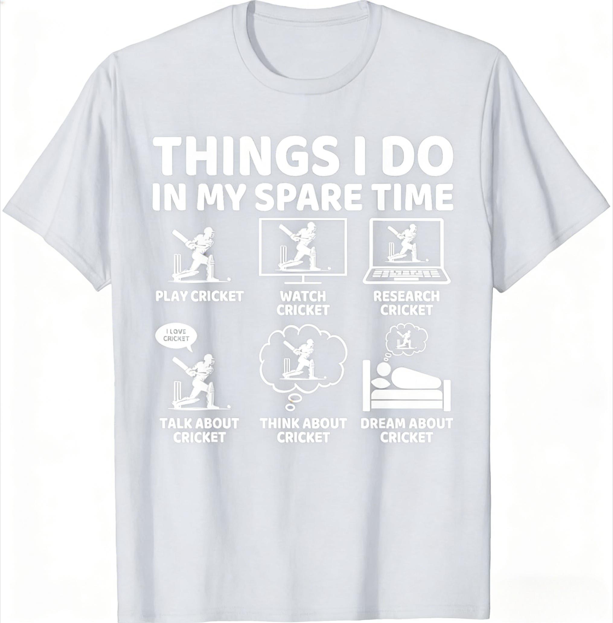 Things I Do in My Spare Time Funny Cricket Lover and Player TShirt Short Sleeve Tee Clothes Unisex and Women New Summer 4XL
Things I Do in My Spare Time Funny Cricket Lover and Player TShirt Short Sleeve Tee Clothes Unisex and Women New Summer 4XL