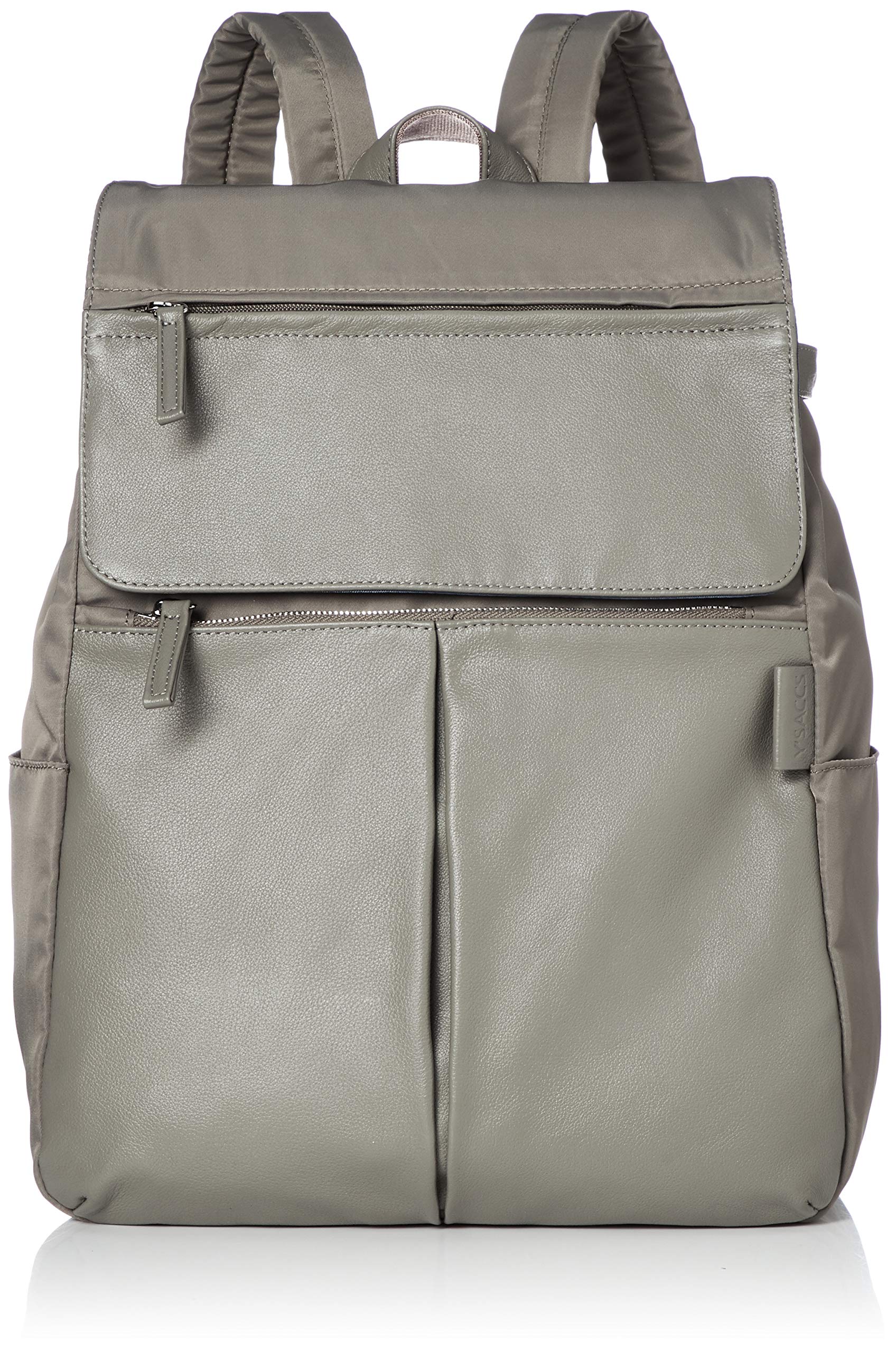 Isaac Nylon and Leather Combination Greige Backpack, Medium, 2060448,
Isaac Nylon and Leather Combination Greige Backpack, Medium, 2060448,