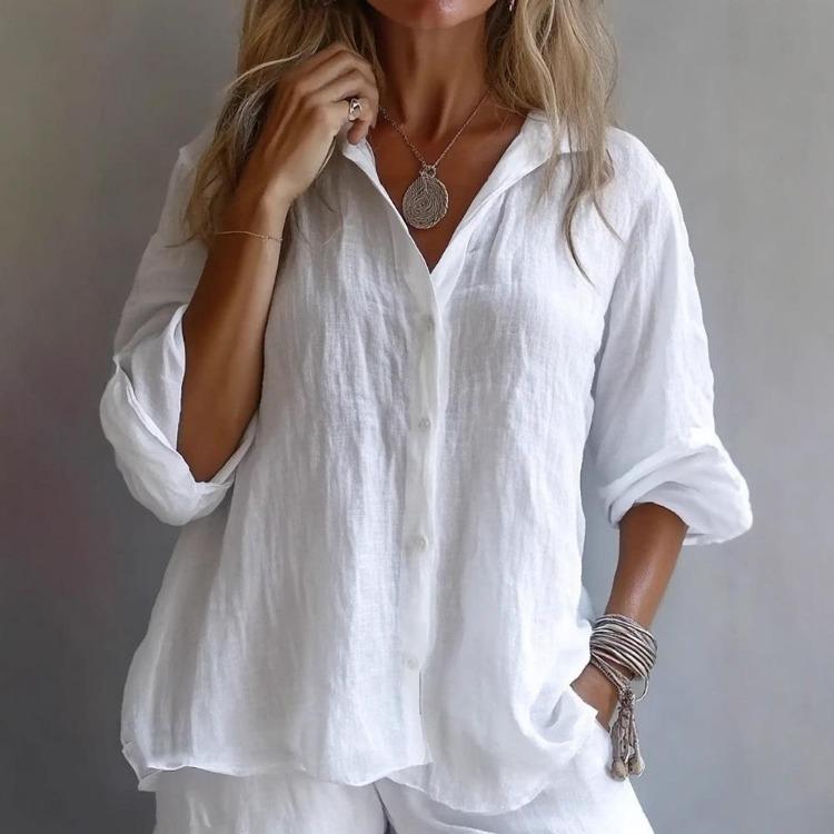 Women’s Casual Linen Blouse Long Sleeve V Neck Solid Color Shirt for Spring Summer S білий
Women’s Casual Linen Blouse Long Sleeve V Neck Solid Color Shirt for Spring Summer S білий