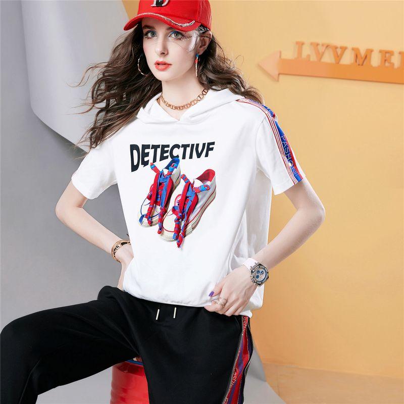 Age-Reducing New Top Printed Loose T-shirt Short Sleeve White order S
Age-Reducing New Top Printed Loose T-shirt Short Sleeve White order S