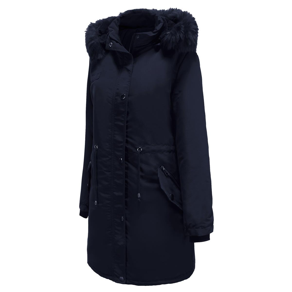 2024 зимняя женская стеганая куртка флисовая куртка средней длины больших размеров с капюшоном хлопковая куртка женская утепленная теплая зимняя куртка XXL