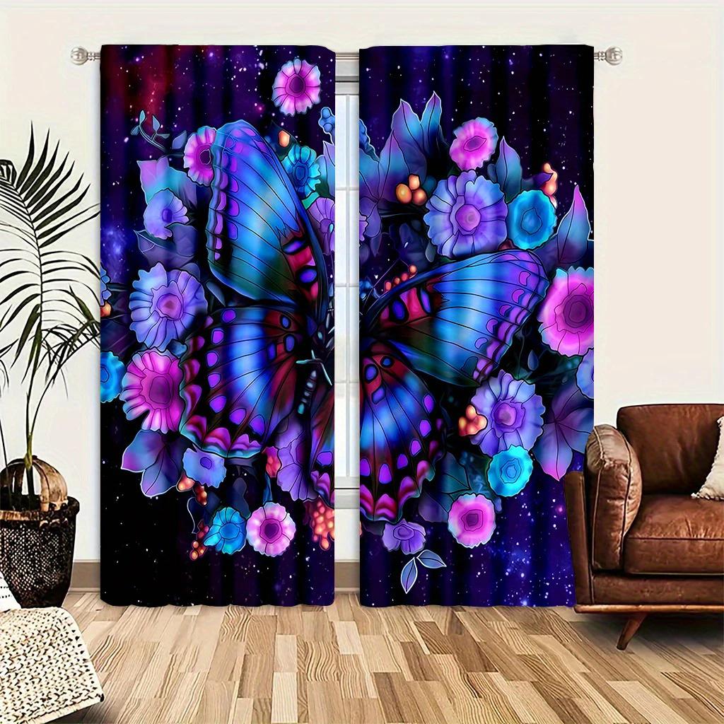 Colorful flowers and butterflies - printed curtains, pole bag home decoration, room decoration 29Wx64L(75x166CM)x2
Colorful flowers and butterflies - printed curtains, pole bag home decoration, room decoration 29Wx64L(75x166CM)x2