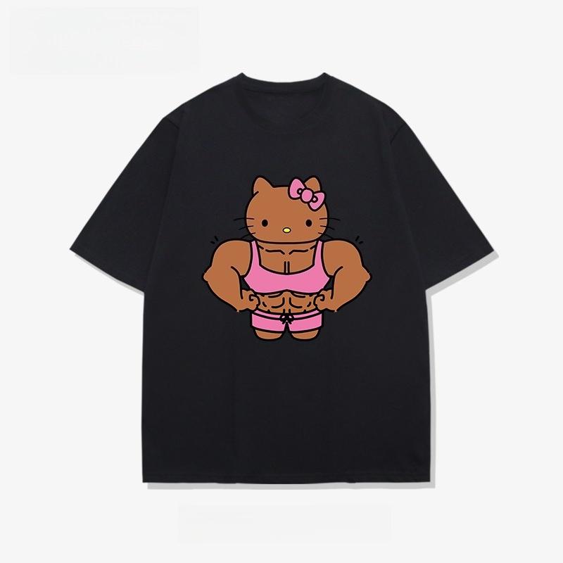 Hello Kitty Muscle Cartoon Printed Cotton Short Sleeve Womens Tshirt Plus Size Loose Casual Fashion Versatile Top 2XL
Hello Kitty Muscle Cartoon Printed Cotton Short Sleeve Womens Tshirt Plus Size Loose Casual Fashion Versatile Top 2XL