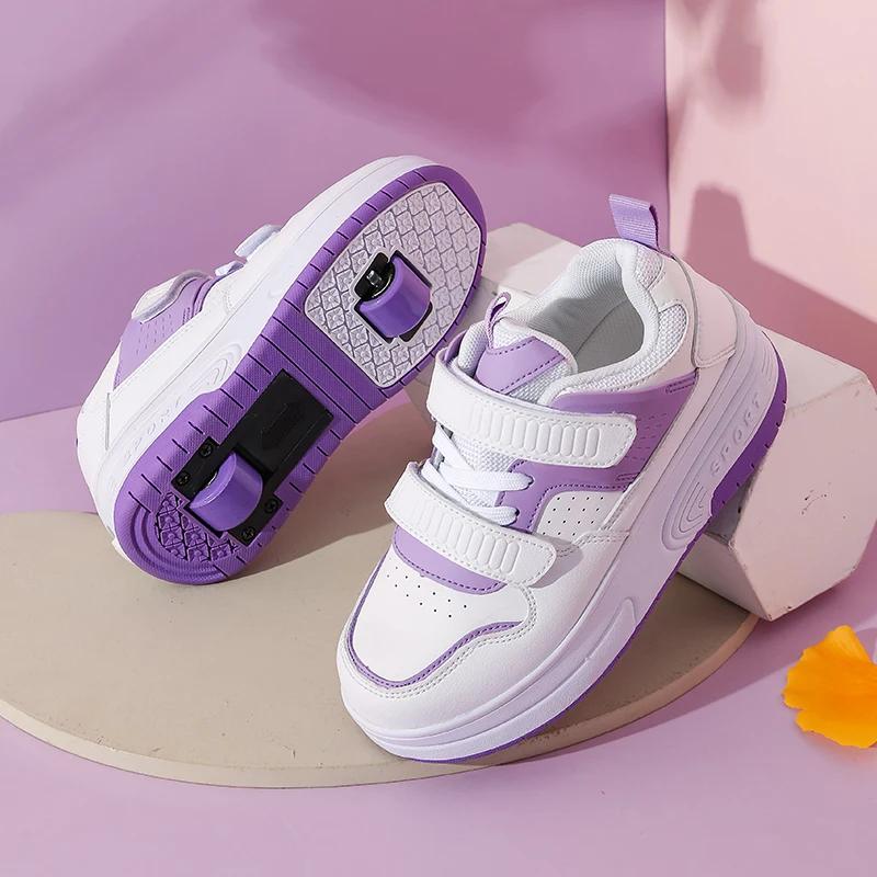 Autumn Kids Walking Shoes for Boy Leather Student Walking Shoe Four Wheeled Children Roller Skates Wheel Shoes Girls 40 фіолетовий
Autumn Kids Walking Shoes for Boy Leather Student Walking Shoe Four Wheeled Children Roller Skates Wheel Shoes Girls 40 фіолетовий