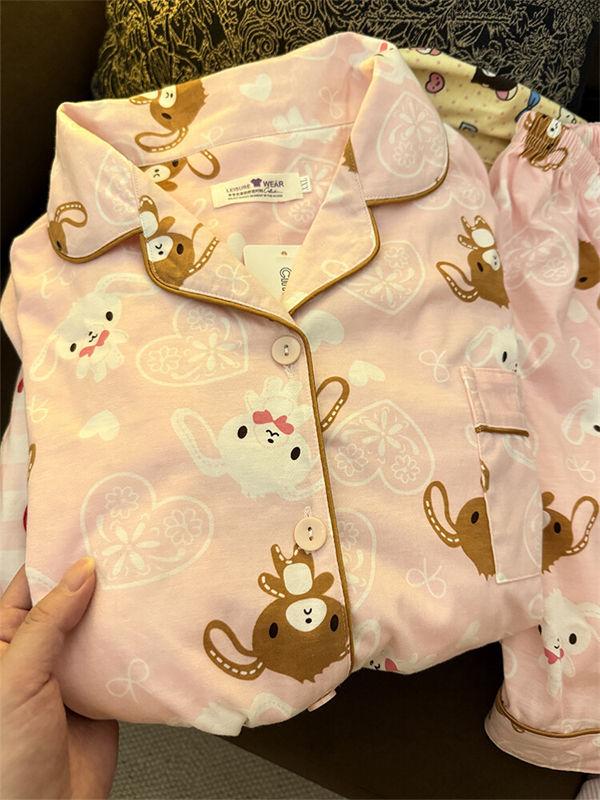 Summer princess style full print dessert rabbit pajamas women s summer short-sleeved shorts cardigan set casual and comfortable loungewear S
Summer princess style full print dessert rabbit pajamas women s summer short-sleeved shorts cardigan set casual and comfortable loungewear S