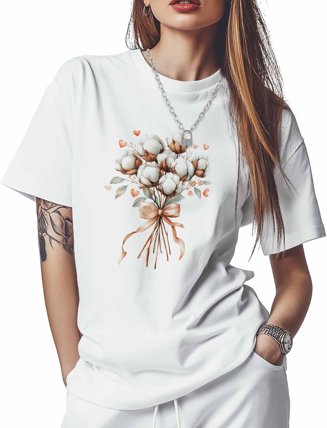 T Shirts for Women Graphic Tees Cotton Bouquet Crew Neck Short Sleeve Shirts for Women Love Ribbon Casual T-Shirt 5XL різнокольоровий
T Shirts for Women Graphic Tees Cotton Bouquet Crew Neck Short Sleeve Shirts for Women Love Ribbon Casual T-Shirt 5XL різнокольоровий