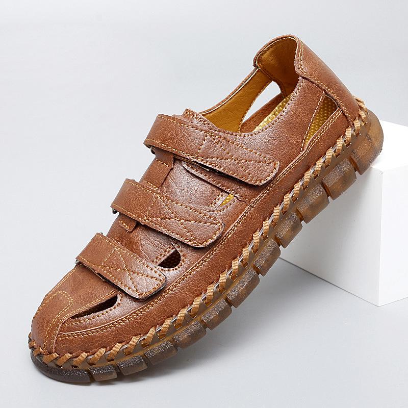 Large size hand-stitched sandals men s outer wear bag head leather breathable cool slippers hollow beach shoes Shoes 38 чёрный
Large size hand-stitched sandals men s outer wear bag head leather breathable cool slippers hollow beach shoes Shoes 38 чёрный