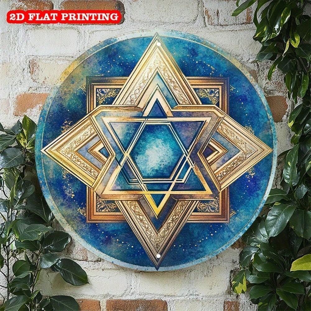 1pc Star of David Round Aluminum Tin Sign 8 Inch Wall Art Vintage Garden Yard Decor with Pre-Drilled Holes 20x20 різнокольоровий
1pc Star of David Round Aluminum Tin Sign 8 Inch Wall Art Vintage Garden Yard Decor with Pre-Drilled Holes 20x20 різнокольоровий