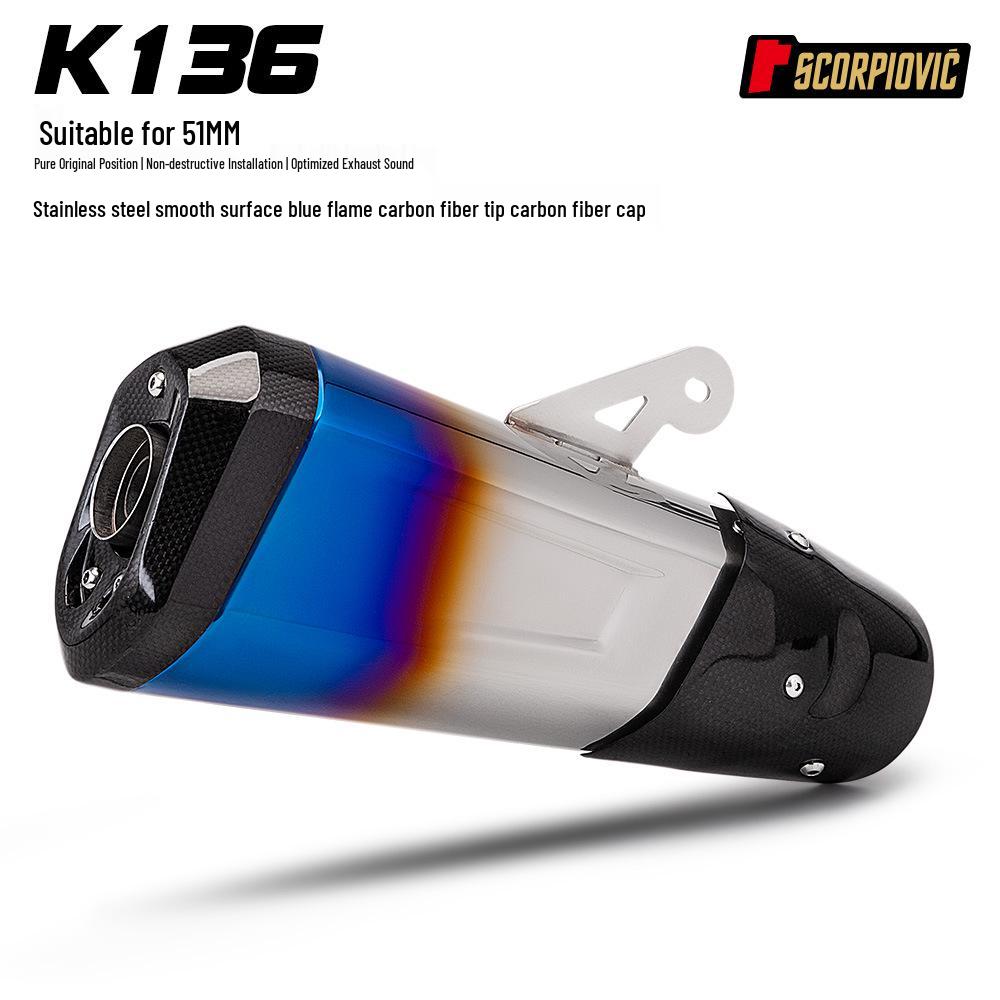 Universal 51MM Exhaust Pipe K136 for ZX4R, MT03, SUPERDUKE1290, Sai800 Motorcycles
Universal 51MM Exhaust Pipe K136 for ZX4R, MT03, SUPERDUKE1290, Sai800 Motorcycles