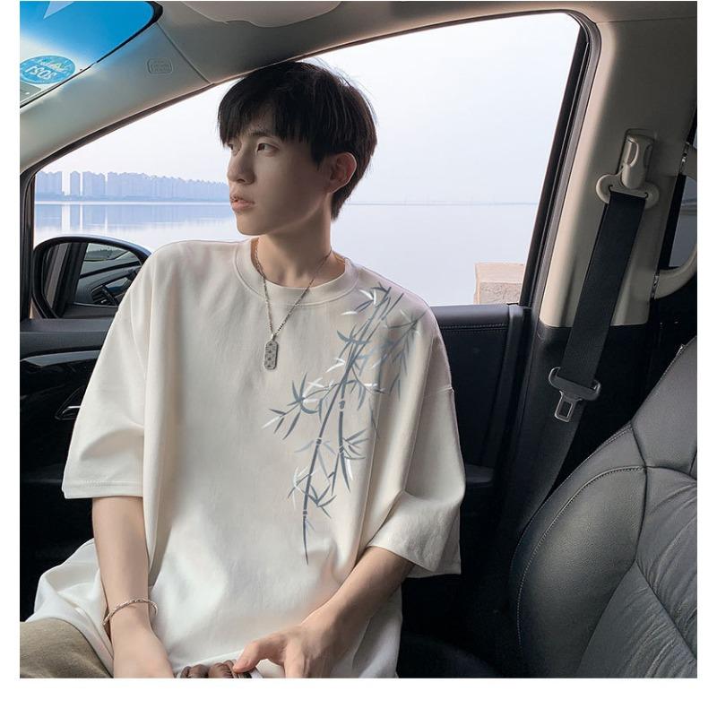 Men s Bamboo Print Short Sleeve T-Shirt Casual Crew Neck Loose Fit Streetwear Top M белый
Men s Bamboo Print Short Sleeve T-Shirt Casual Crew Neck Loose Fit Streetwear Top M белый