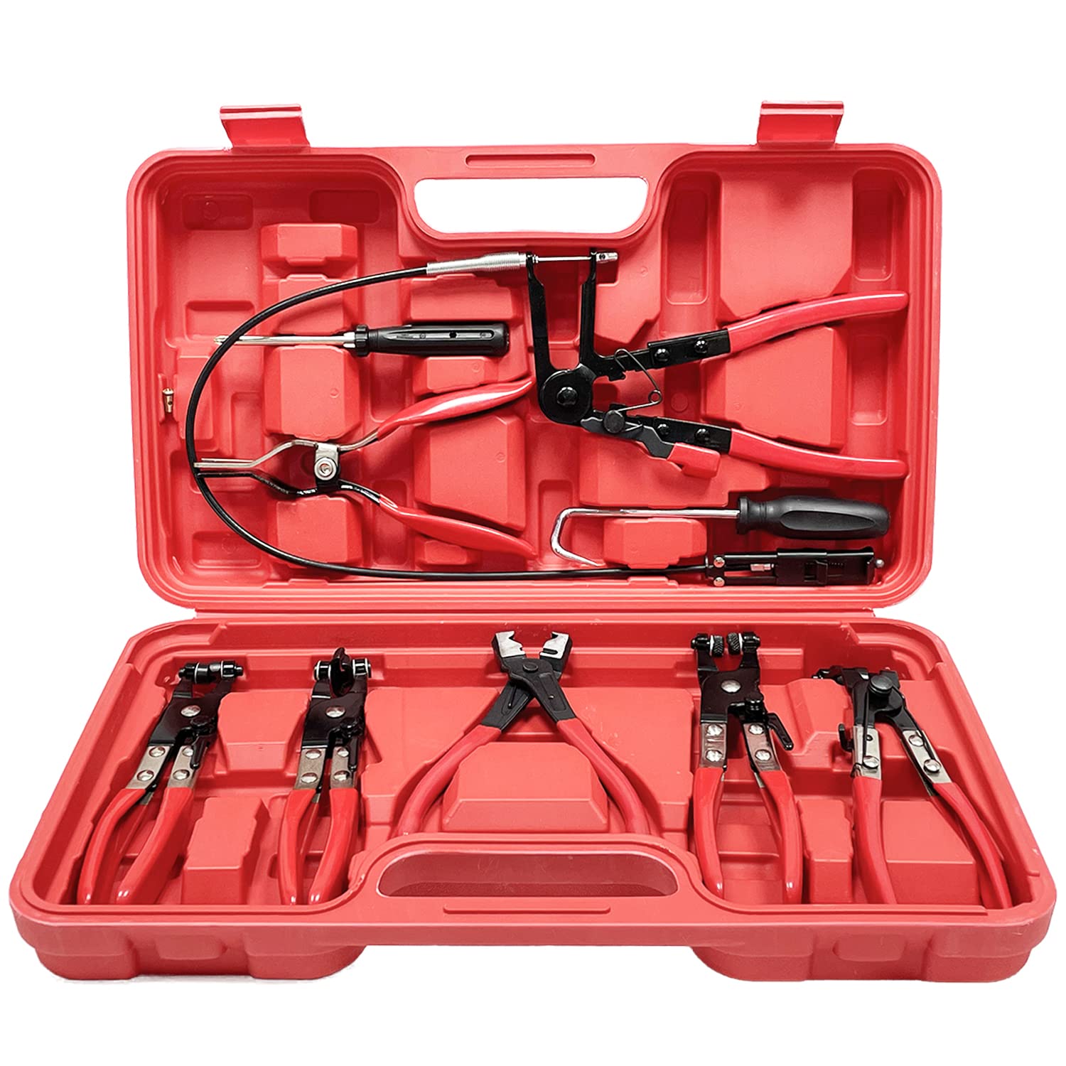 Socpuro Hose Clip Set of Hose Removal Tool Automotive Hose Disassembly Fuel Hose Band Clip Automotive Hose Car Comes with Special Case of Pliers, 9,
Socpuro Hose Clip Set of Hose Removal Tool Automotive Hose Disassembly Fuel Hose Band Clip Automotive Hose Car Comes with Special Case of Pliers, 9,