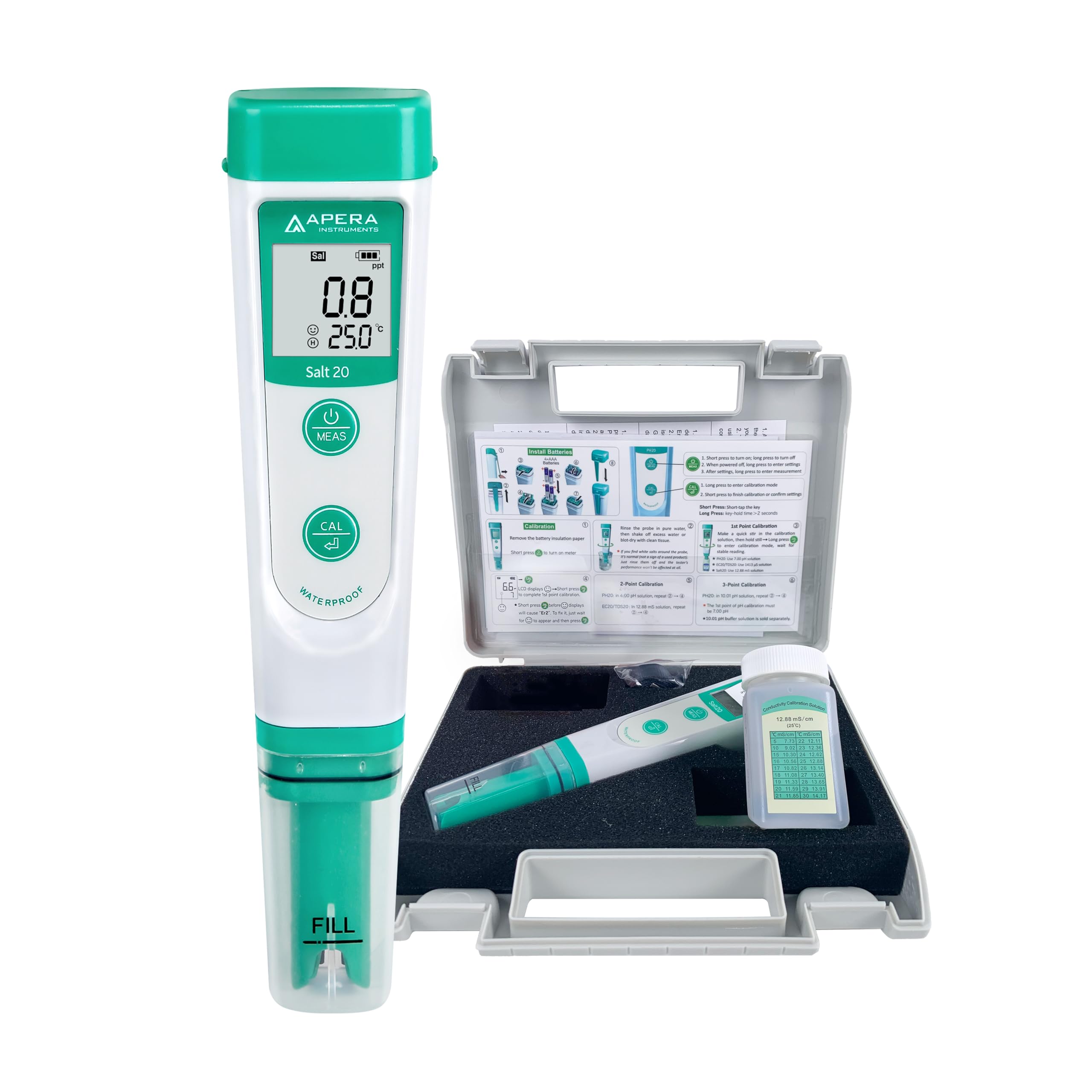 Apella Instruments Economy Type Salt20 Waterproof Pen Type Digital Salinity Meter For applications such as tropical and aquariums pools, fish,
Apella Instruments Economy Type Salt20 Waterproof Pen Type Digital Salinity Meter For applications such as tropical and aquariums pools, fish,