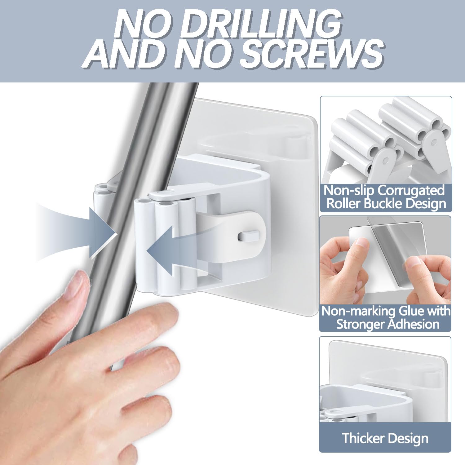 Mop Hanger 4 Pack,Broom Holder Self Adhesive Hanger Wall Mount for Hanging and Storaging Organizing Laundry Room Bathroom
Mop Hanger 4 Pack,Broom Holder Self Adhesive Hanger Wall Mount for Hanging and Storaging Organizing Laundry Room Bathroom