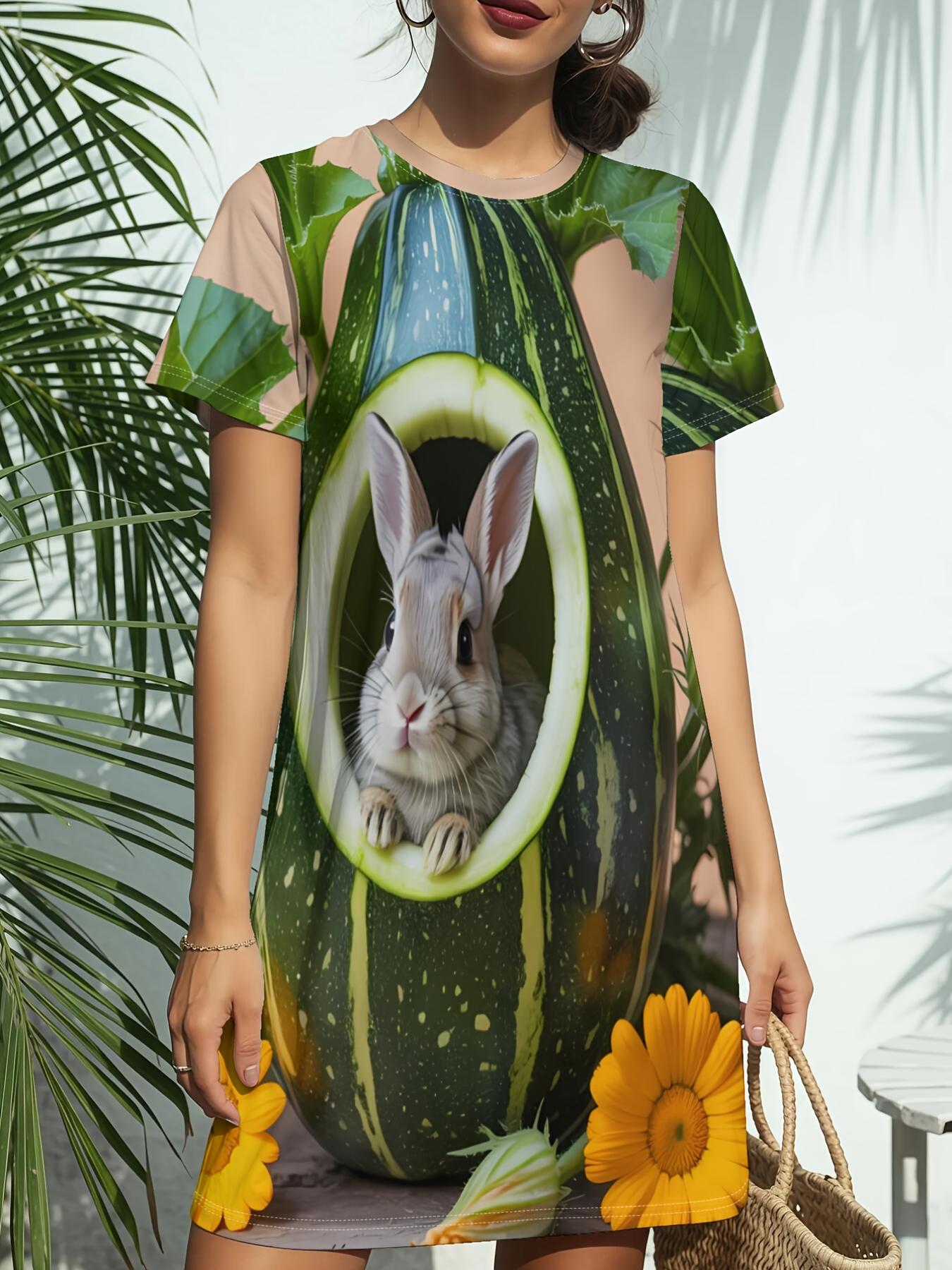 Women s Short Sleeve T-Shirt Dress - Bunny in Print Blouse-Compatible Outfit American Trend Digital T-Shirt Dress Suitable for Daily Wear. Dates ; Bi 9XL дубильная кора
Women s Short Sleeve T-Shirt Dress - Bunny in Print Blouse-Compatible Outfit American Trend Digital T-Shirt Dress Suitable for Daily Wear. Dates ; Bi 9XL дубильная кора