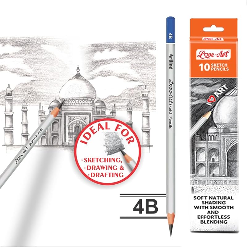 Artline Love Art Sketch Pencils 4B Set Of 10 (Pack Of 2) | Ideal For Create Deep, Velvety Black Lines And Intense, Smoot 101 чёрный
Artline Love Art Sketch Pencils 4B Set Of 10 (Pack Of 2) | Ideal For Create Deep, Velvety Black Lines And Intense, Smoot 101 чёрный