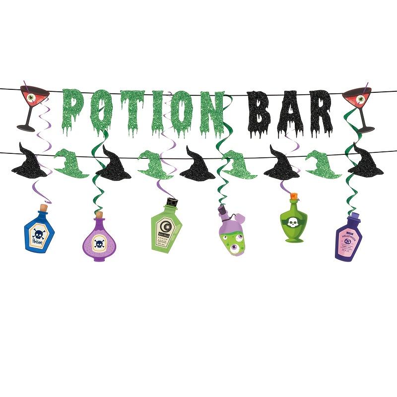 Glittery Potion Bar Banner with Potion Signs Halloween Hocus Pocus Witches Garland Banner Halloween Holiday Haunted House Party
Glittery Potion Bar Banner with Potion Signs Halloween Hocus Pocus Witches Garland Banner Halloween Holiday Haunted House Party