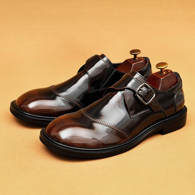 Men s Shiny Leather Mk Strap Shoes | Business Casual Round Toe Loafers | Slip-On Dress Shoes with Chunky Sole Design 46 коричневий
Men s Shiny Leather Mk Strap Shoes | Business Casual Round Toe Loafers | Slip-On Dress Shoes with Chunky Sole Design 46 коричневий