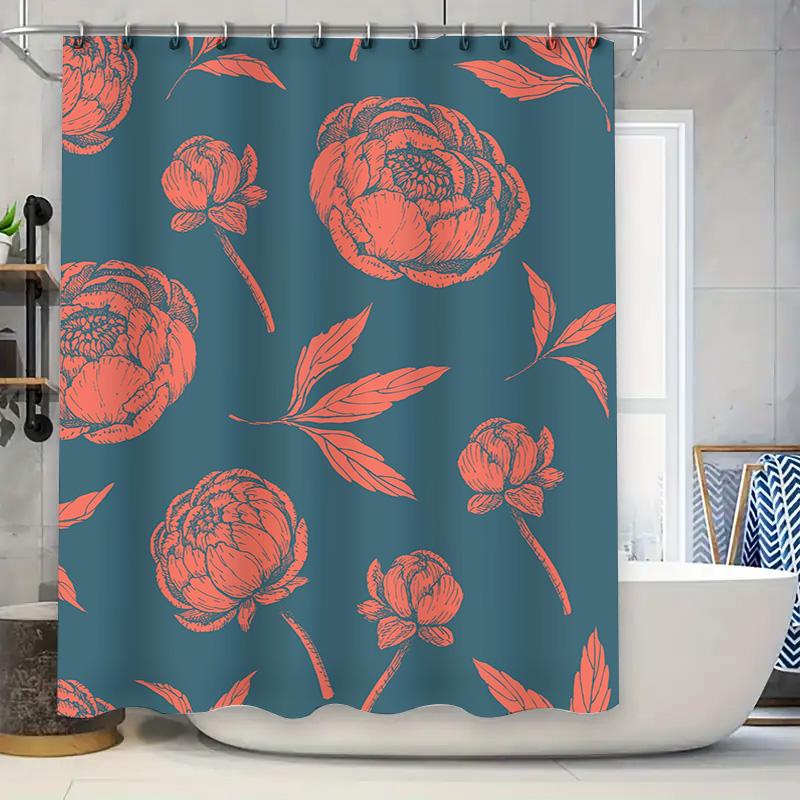 Vintage Floral Print Bath Curtains Coral Pink Peony Shower Curtain Waterproof Polyester Fabric Home Decor Customizable Size For W60H190(CM)-1 Pcs
Vintage Floral Print Bath Curtains Coral Pink Peony Shower Curtain Waterproof Polyester Fabric Home Decor Customizable Size For W60H190(CM)-1 Pcs