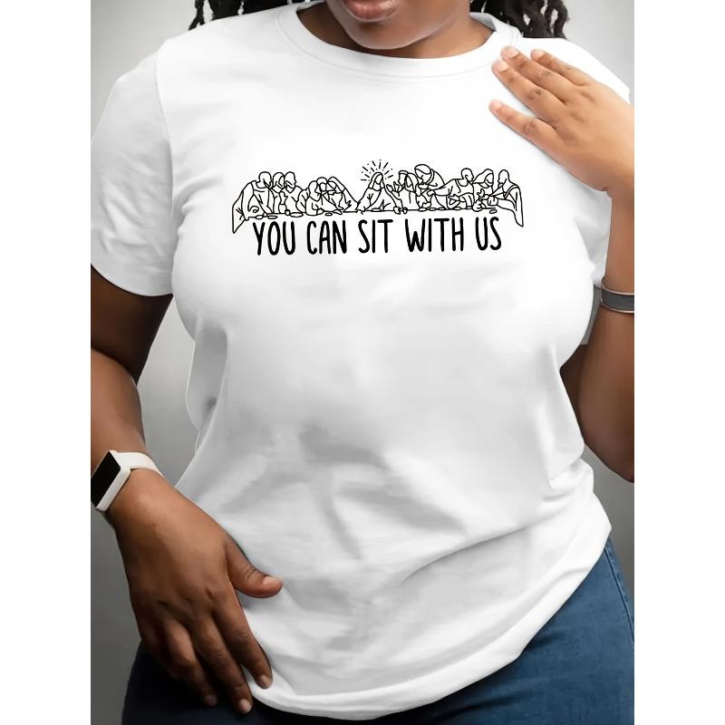 Plus Size, This Short-Sleeved Crew Neck T-Shirt for Women Features a Graphic And Text Design That Says You Can Sit with Us S белый
Plus Size, This Short-Sleeved Crew Neck T-Shirt for Women Features a Graphic And Text Design That Says You Can Sit with Us S белый