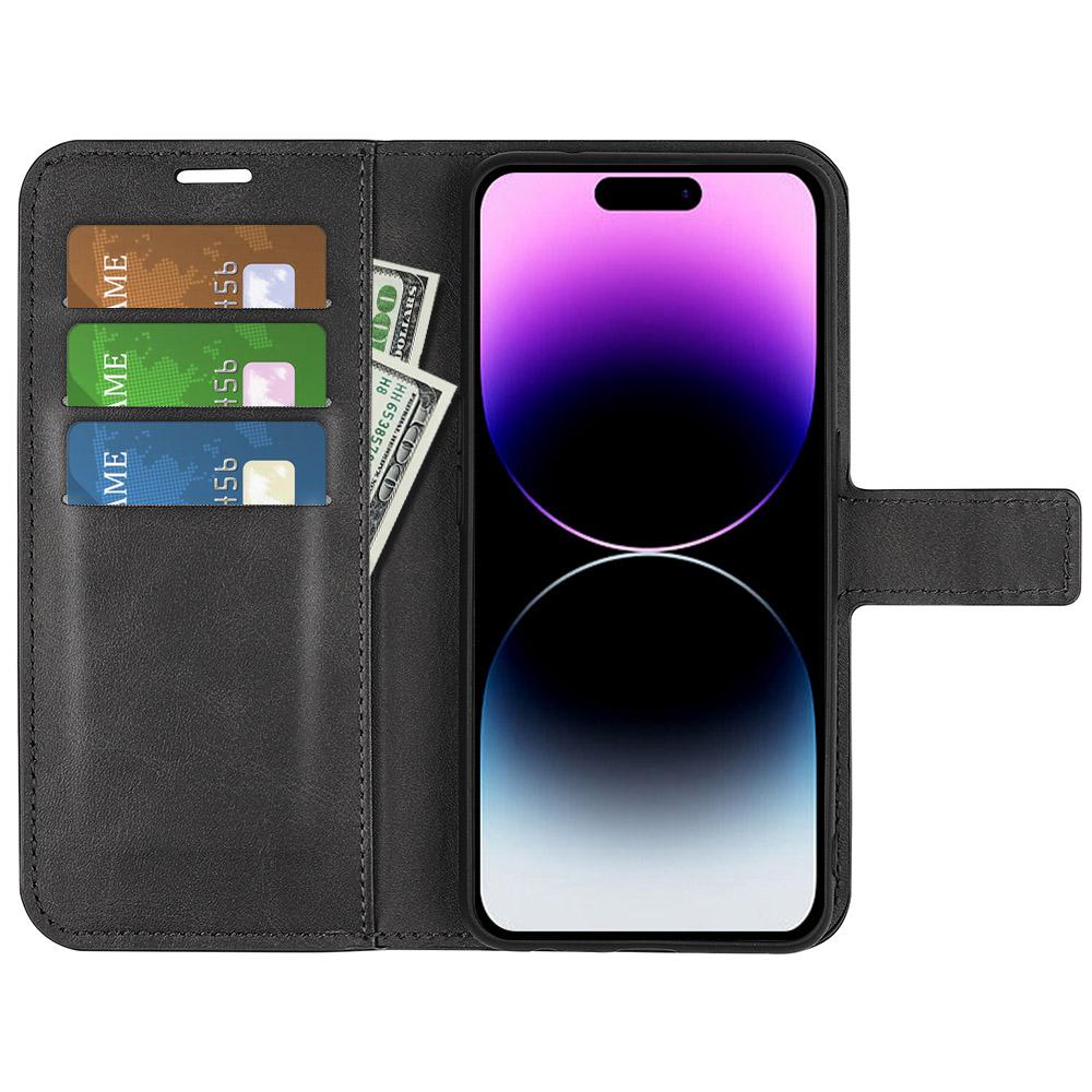For iPhone 15 Pro Max Calf Texture Leather Cover Square Magnetic Closure Stand Wallet Phone Case Black
For iPhone 15 Pro Max Calf Texture Leather Cover Square Magnetic Closure Stand Wallet Phone Case Black