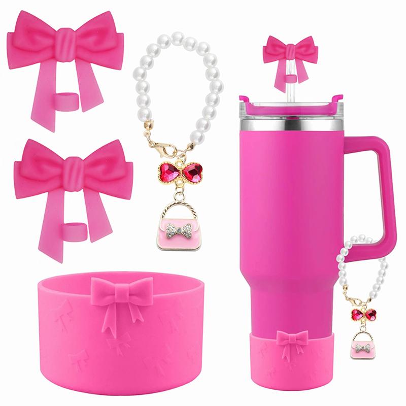 Cup Accessories Set For Stanley,Including 1Pcs Cute Bow Straw Cover Caps,1Pcs Silicone Boot Sleeve And 1Pcs Handle Charm
Cup Accessories Set For Stanley,Including 1Pcs Cute Bow Straw Cover Caps,1Pcs Silicone Boot Sleeve And 1Pcs Handle Charm