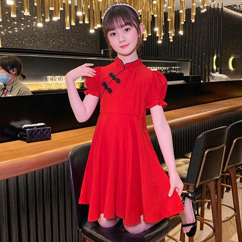 Летний чонсам для девочек: Красное ретро-платье в китайском стиле для выступлений 160 cm красный
Летний чонсам для девочек: Красное ретро-платье в китайском стиле для выступлений 160 cm красный